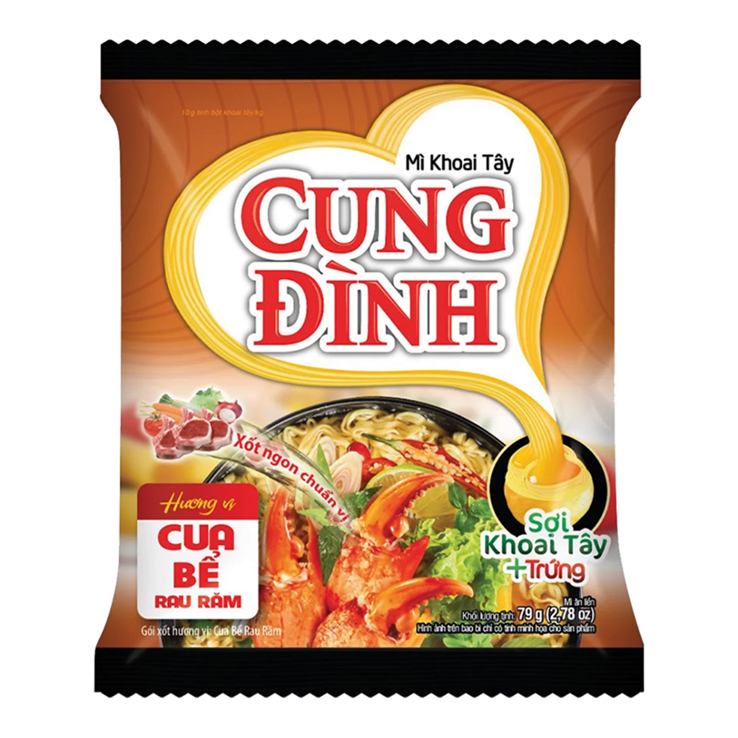 CUNG DINH Instant Nudeln Crab & Laksa 79G