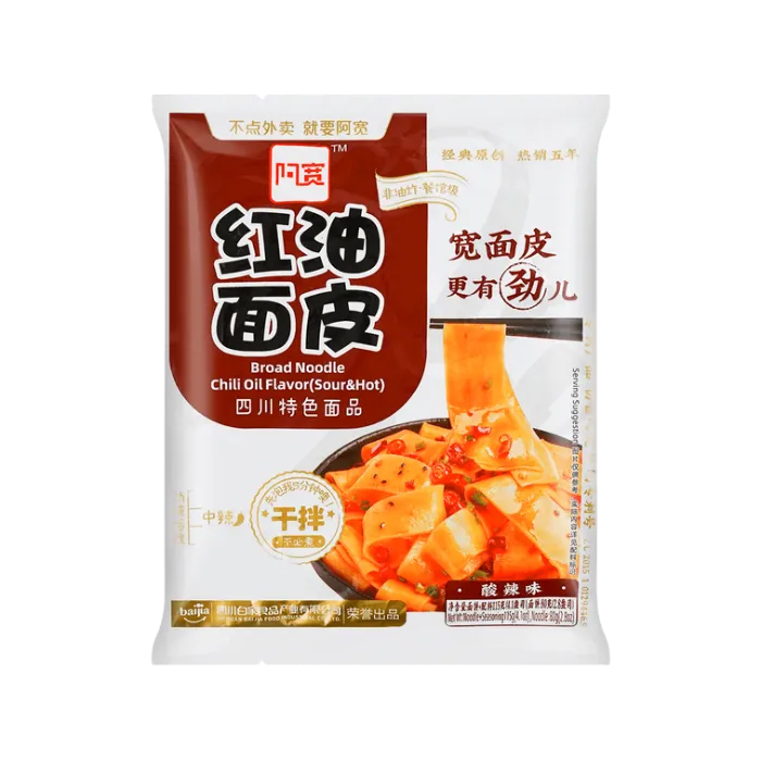 BAIJIA Broad Noodle Chili Flavor Hot and Sour 115G