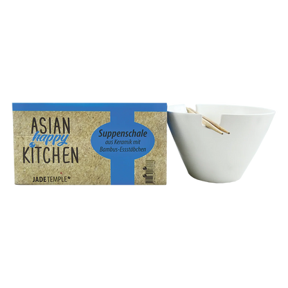 JADE TEMPLE Suppenschale m. Bambusstäbchen
