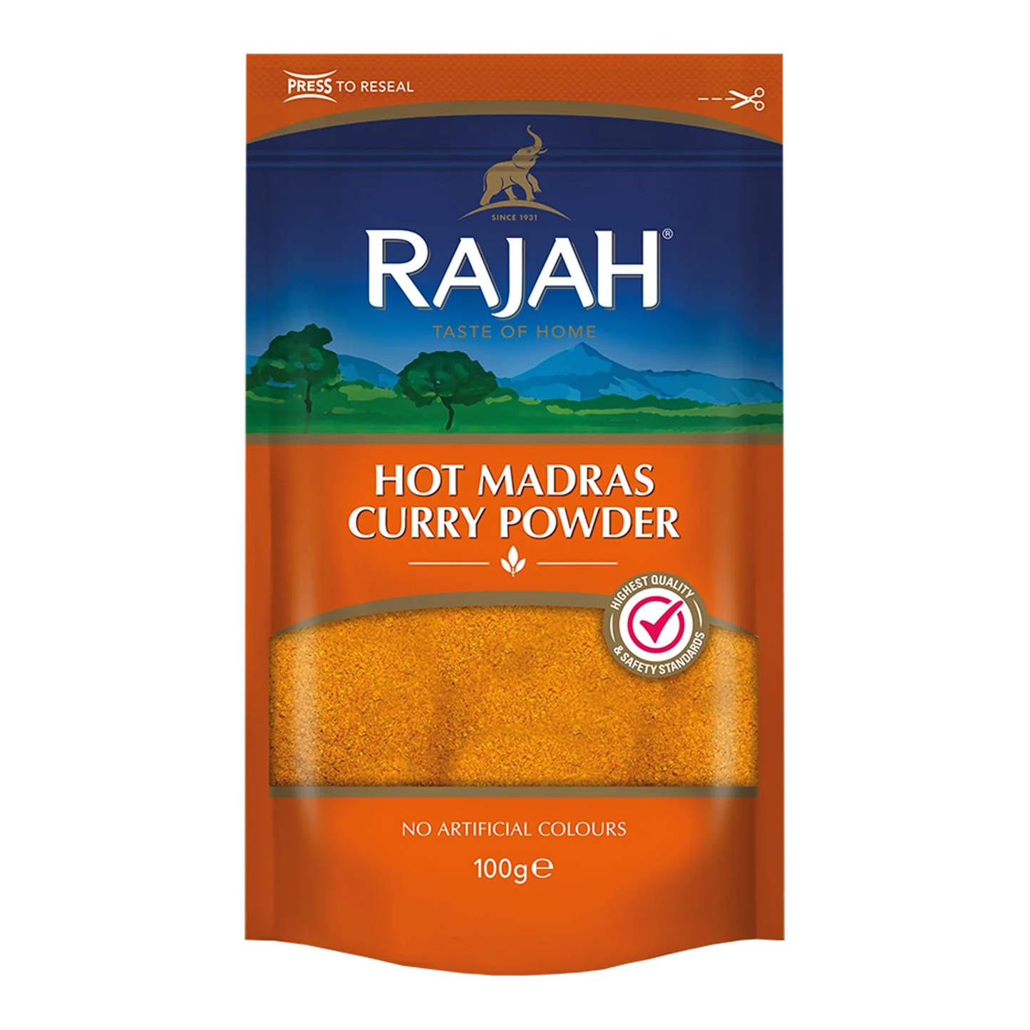 Rajah Hot Madras Curry Pulver 100G
