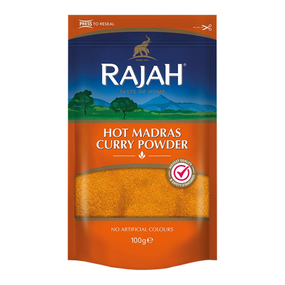 Rajah Hot Madras Curry Pulver 100G