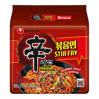 NONGSHIM Shin Ramyun Stir Fry 5x131G – Scharfe koreanische Instantnudeln