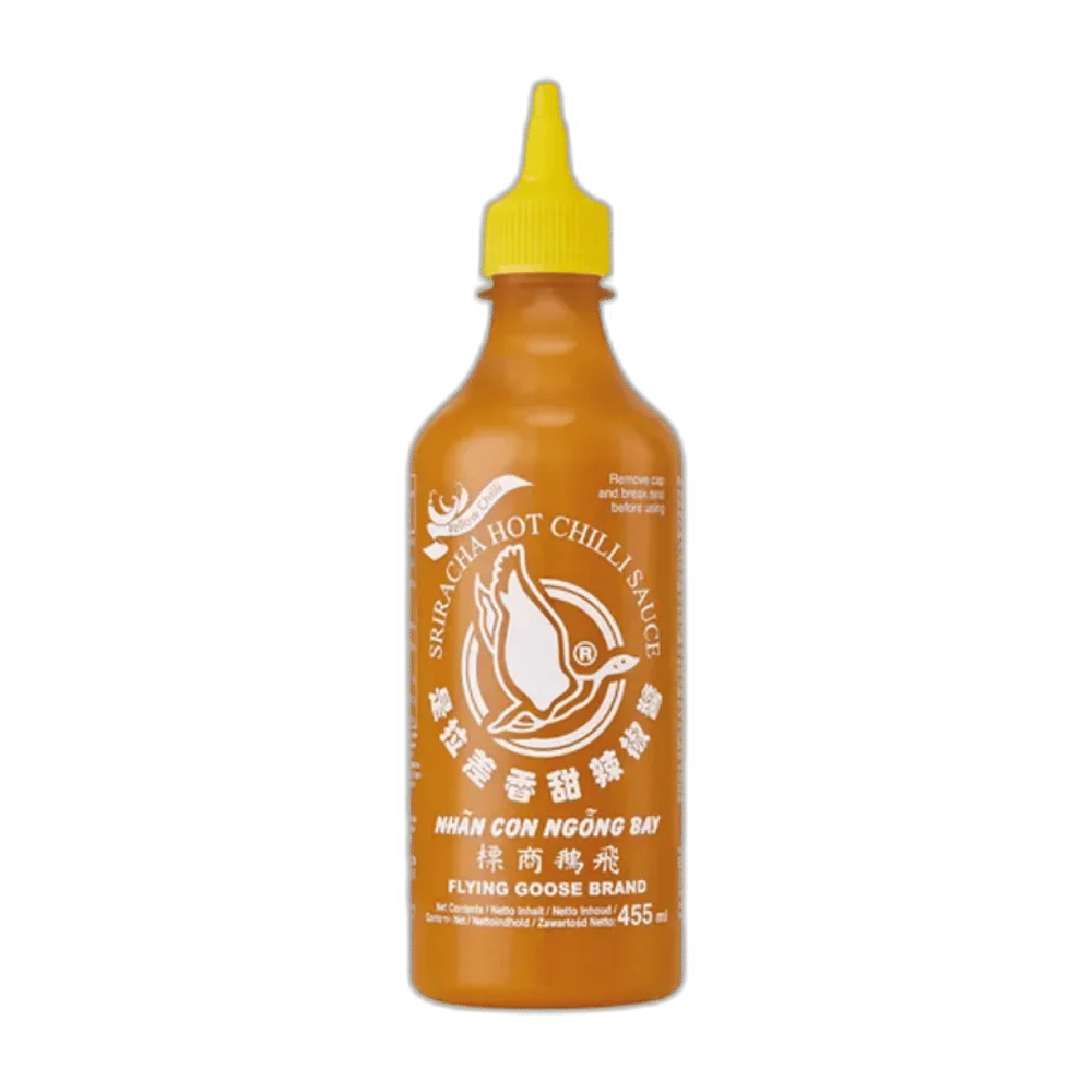 FLYING GOOSE Sriracha Gelb 455ML – Scharfe Chilisauce aus Thailand